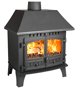 Stove with flames. Click to enlarge